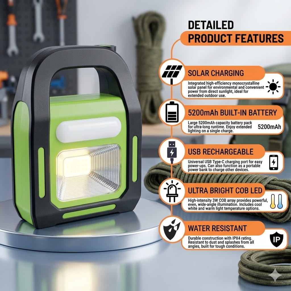3 Mode Outdoor Camping Light