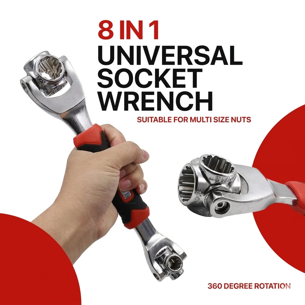 8 in 1 Universal Socket Wrench