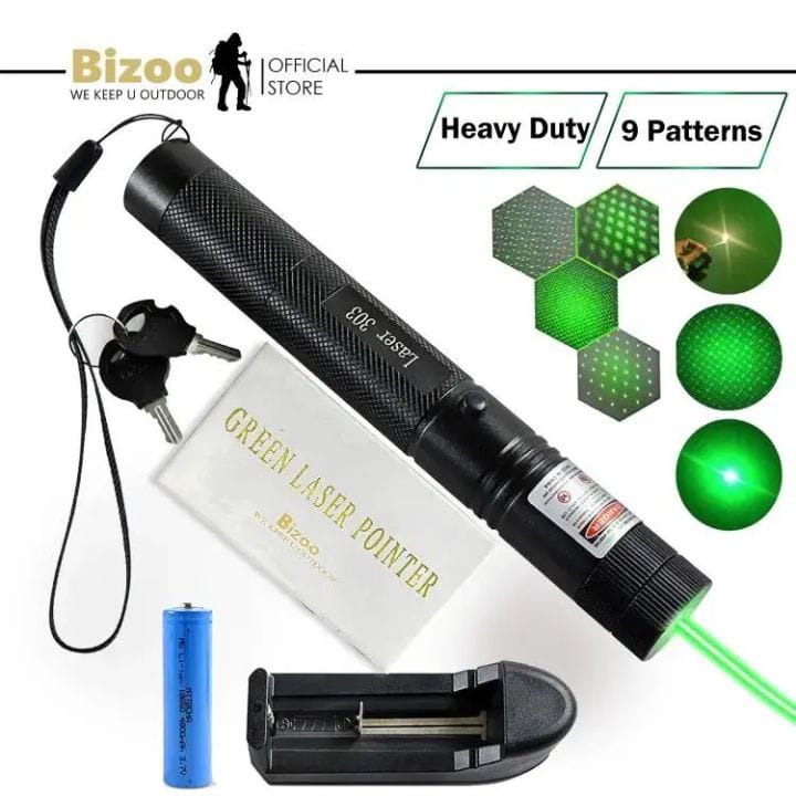 Rechargeable Powerful Green Laser Pointer - with more then 4 KM Range